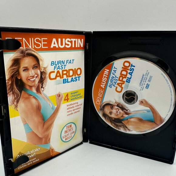 Denise Austin Burn Fat Fast Cardio Blast DVD Lionsgate Full Screen 2007 Workout - Picture 3 of 3